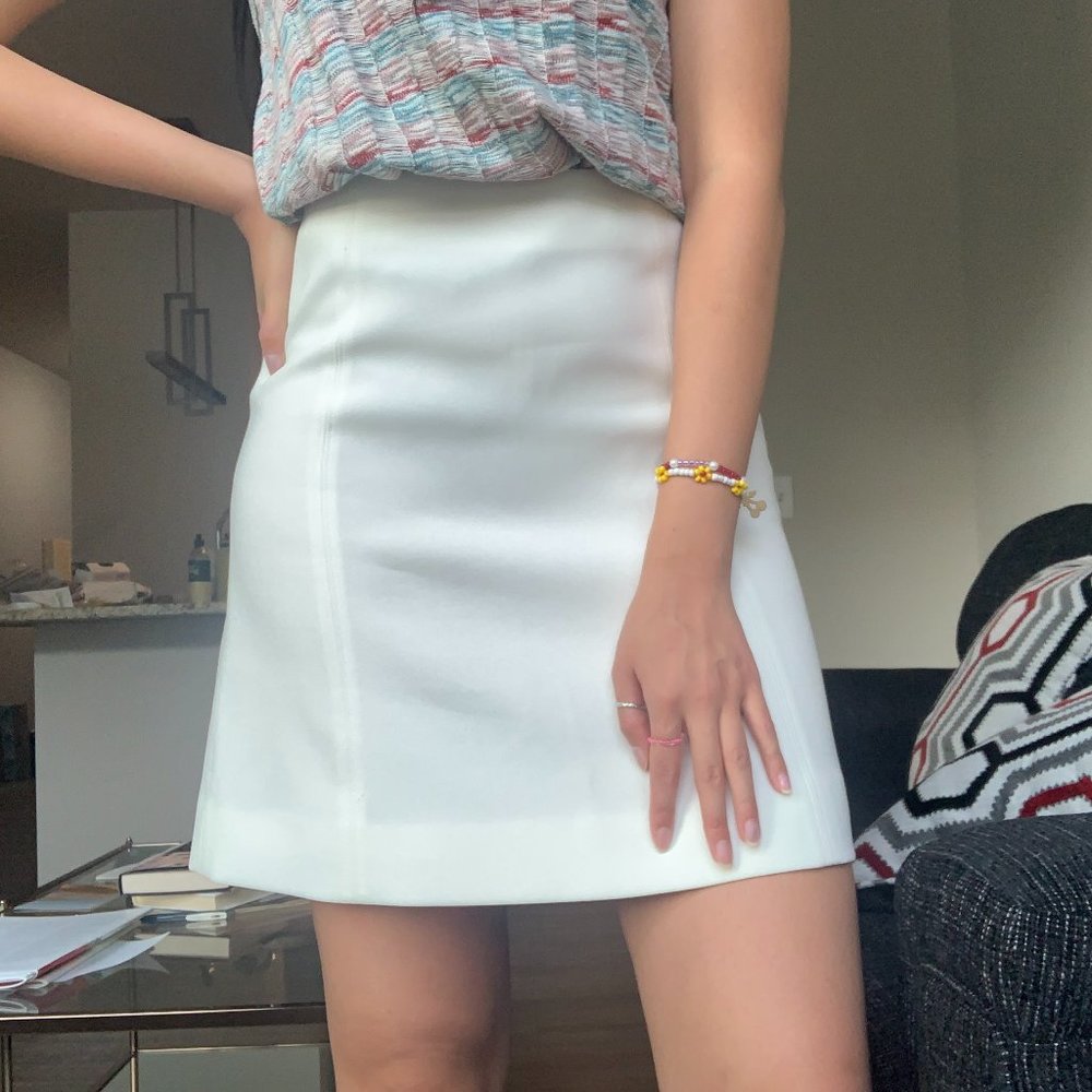 White Aritzia A-line skirt